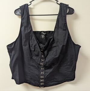 Social Collision Black Hook & Eye Corset Girls Tank Top Plus Size